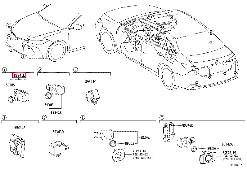 Toyota eShop | ДАТЧИК ПАРКОВКИ ПЕРЕД, 8934133220C4
